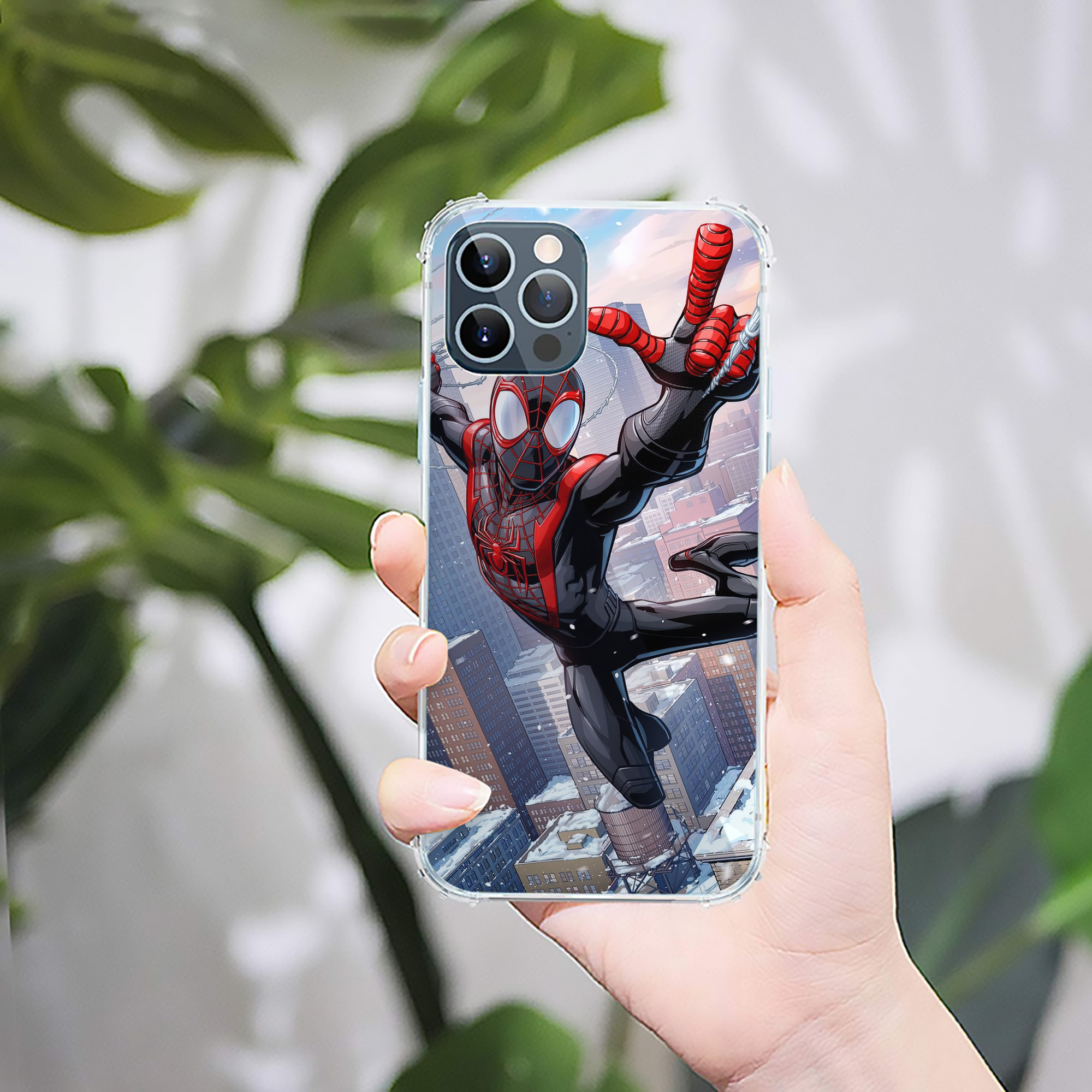 （画像用） Spider Man スパイダーマン 【iPhone 12シリーズ対応】透明スマホケース（クリアソフトケース）